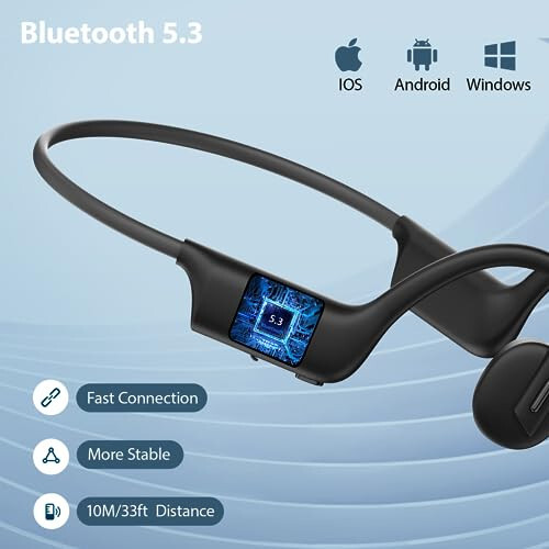 LOBKIN Açık Kulak Kablosuz Kemik İletimi Kulaklıkları Bluetooth 5.3 Silikon Kulaklıklar Ter ve Kayma Önleyici Spor Kulaklıkları Mikrofonlu Bisiklet Koşu İçin, 7 Saat Çalma Süresi - 6