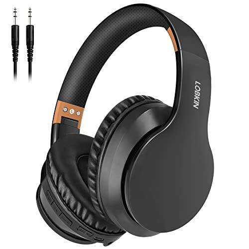 LOBKIN Bluetooth Headphones Over Ear, Wireless Noise Cancelling Headphones with Microphone, HiFi Stereo Foldable Wireless Headset with Deep Bass, MultiPoint Connection for Home Travel (Black) - 1