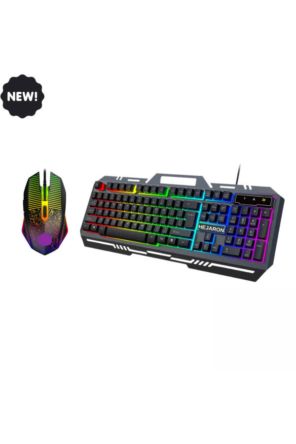 LOBO Rainbow Gaming Keyboard Mouse Set Wired USB 2-in-1 Gaming Set - 4