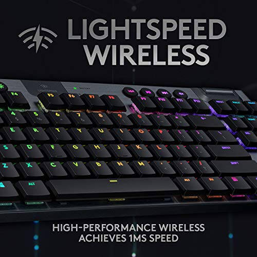 Logitech G915 TKL Tenkeyless Lightspeed Kablosuz RGB Mekanik Oyun Klavyesi, Düşük Profil Anahtar Seçenekleri, Lightsync RGB, Gelişmiş Kablosuz ve Bluetooth Desteği - Doğrusal - 2