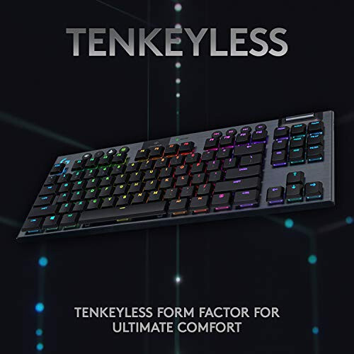 Logitech G915 TKL Tenkeyless Lightspeed Simsiz RGB Mexanik O'yin Klaviaturasi, Past Profil Kalitlarini Tanlash, Lightsync RGB, Ilg'or Simsiz va Bluetooth Qo'llab-quvvatlash - Chiziqli - 5