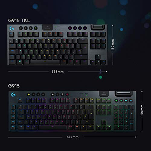 Logitech G915 TKL Tenkeyless Lightspeed Wireless RGB Mechanical Gaming Keyboard, Low Profile Switch Options, Lightsync RGB, Advanced Wireless and Bluetooth Support - Linear - 6