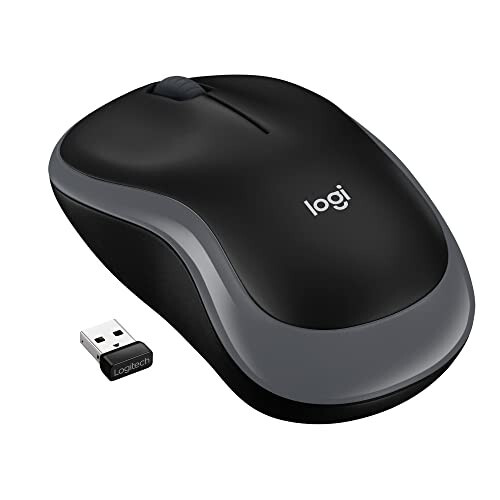 Logitech M185 Kablosuz Fare, 2.4GHz USB Mini Alıcıyla, 12 Ay Pil Ömrü, 1000 DPI Optik İzleme, İki Elle Kullanılabilir PC/Mac/Dizüstü Bilgisayar - Hızlı Gri - 7