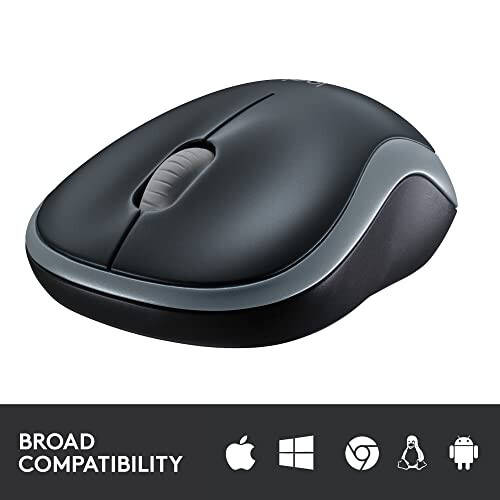 Logitech M185 Kablosuz Fare, 2.4GHz USB Mini Alıcıyla, 12 Ay Pil Ömrü, 1000 DPI Optik İzleme, İki Elle Kullanılabilir PC/Mac/Dizüstü Bilgisayar - Hızlı Gri - 11