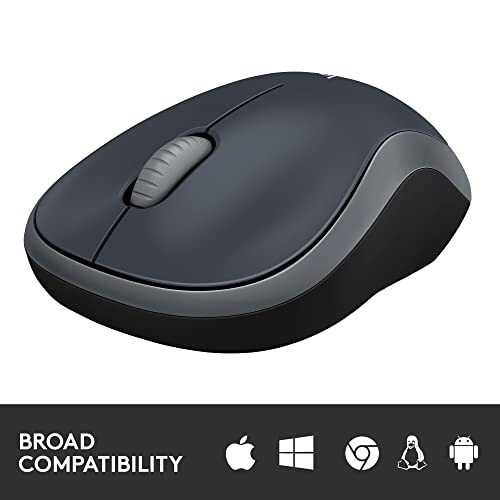 Logitech M185 Wireless Mouse, 2.4GHz with USB Mini Receiver, 12-Month Battery Life, 1000 DPI Optical Tracking, Ambidextrous PC/Mac/Laptop - Swift Gray - 5