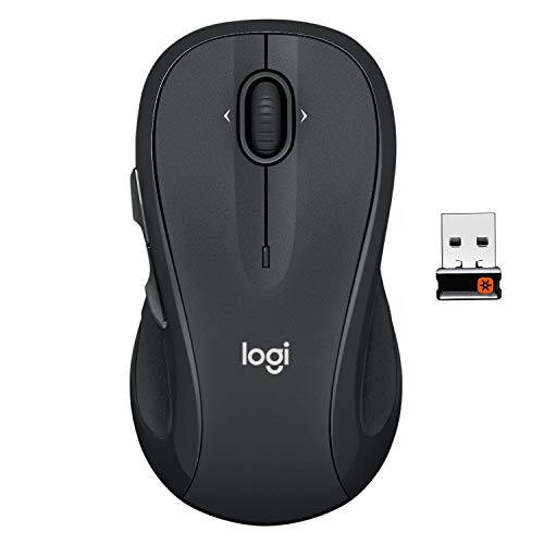 Logitech M510 Simsiz Kompyuter Sichqoni PC uchun USB Unifying Qabul Qiluvchisi bilan - Grafit - 1