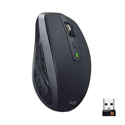 Logitech MX Anywhere 2S Bluetooth Edition Wireless Mouse - Use On Any Surface, Hyper-Fast Scrolling, Rechargeable, Control Up to 3 Apple Mac and Windows Computers and Laptops - 1