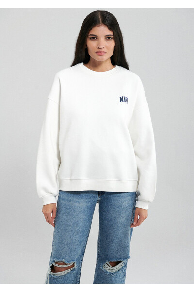 Logo Baskılı Beyaz Sweatshirt 1611600-81964 - 25