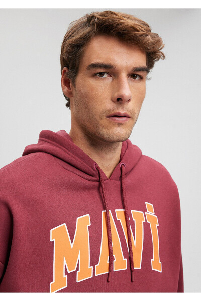 Logo Baskılı Bordo Kapüşonlu Sweatshirt 067149-85493 - 24