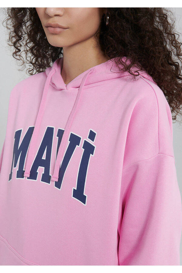 Logo Baskılı Kapüşonlu Pembe Sweatshirt 1600361-71038 - 26