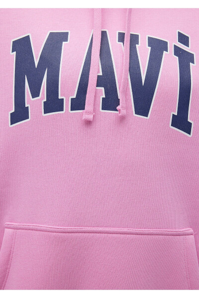 Logo Baskılı Kapüşonlu Pembe Sweatshirt 1600361-71038 - 14