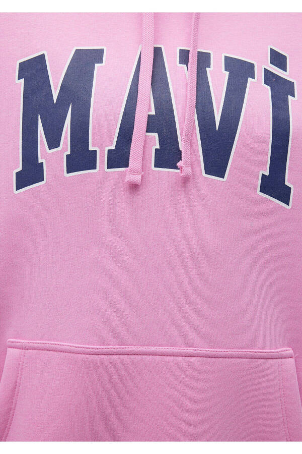 Logo Baskılı Kapüşonlu Pembe Sweatshirt 1600361-71038 - 7