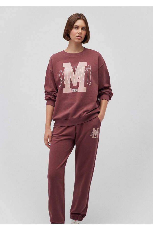 Logo Printed Burgundy Sweatshirt 1s10162-70399 - 23