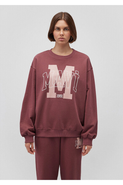 Logo Printed Burgundy Sweatshirt 1s10162-70399 - 25