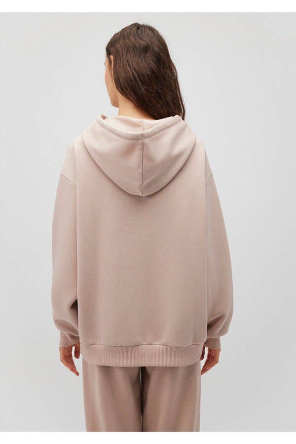 Logo Printed Hooded Beige Sweatshirt 1600361-70043 - 22