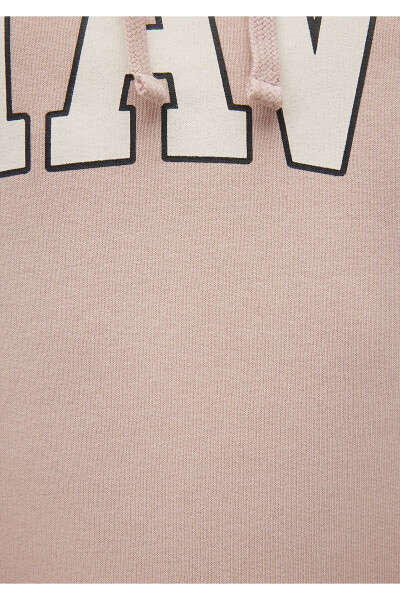 Logo Printed Hooded Beige Sweatshirt 1600361-70043 - 24