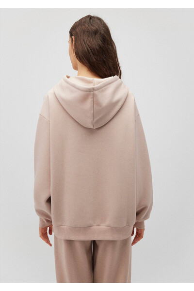 Logo Printed Hooded Beige Sweatshirt 1600361-70043 - 16