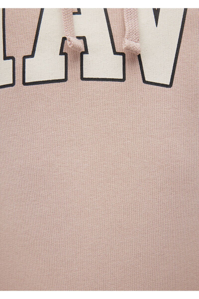 Logo Printed Hooded Beige Sweatshirt 1600361-70043 - 12