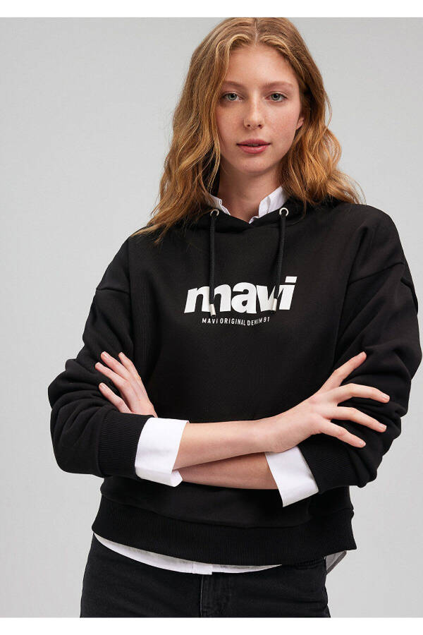 Logo Printed Hooded Black Sweatshirt 168334-900 - 19