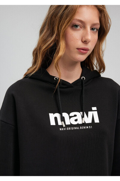 Logo Printed Hooded Black Sweatshirt 168334-900 - 21