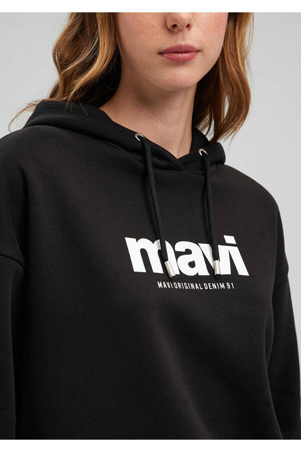 Logo Printed Hooded Black Sweatshirt 168334-900 - 24