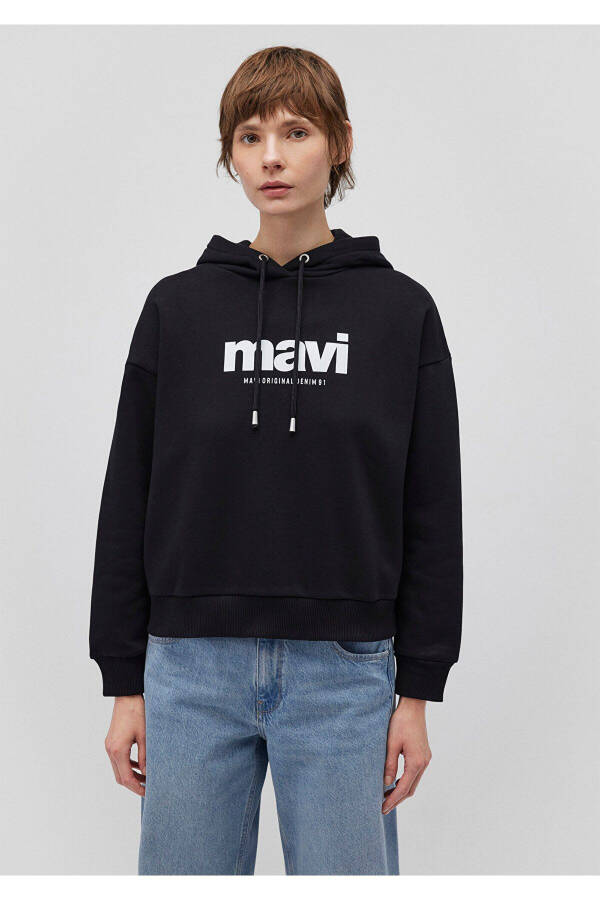 Logo Printed Hooded Black Sweatshirt 168334-900 - 9