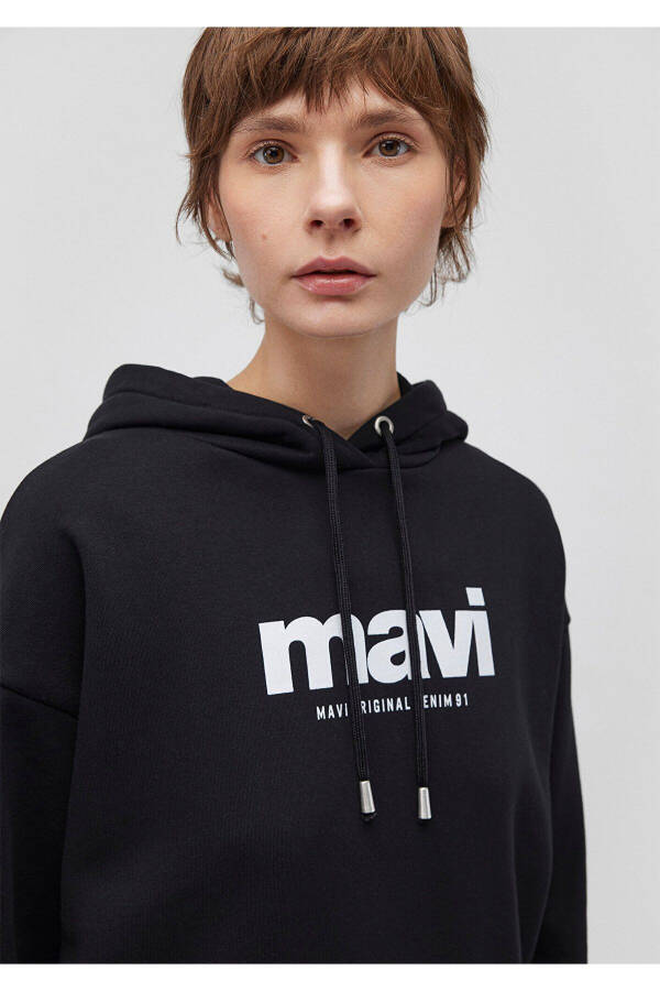 Logo Printed Hooded Black Sweatshirt 168334-900 - 11