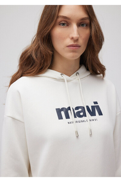 Logo Printed Hooded Ecru Sweatshirt 168334-81964 - 27