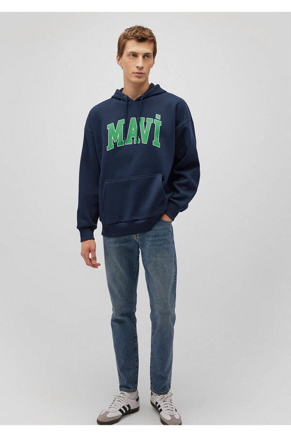 Logo Printed Hooded Navy Sweatshirt 067149-29743 - 19