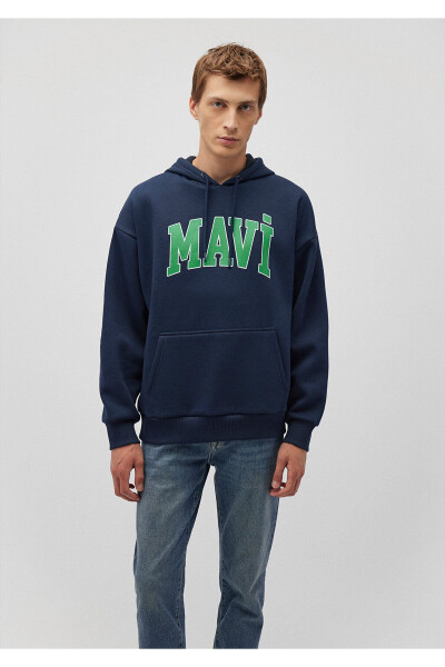 Logo Printed Hooded Navy Sweatshirt 067149-29743 - 20