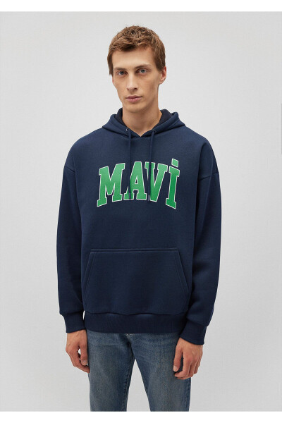 Logo Printed Hooded Navy Sweatshirt 067149-29743 - 21