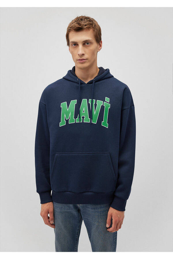 Logo Printed Hooded Navy Sweatshirt 067149-29743 - 15