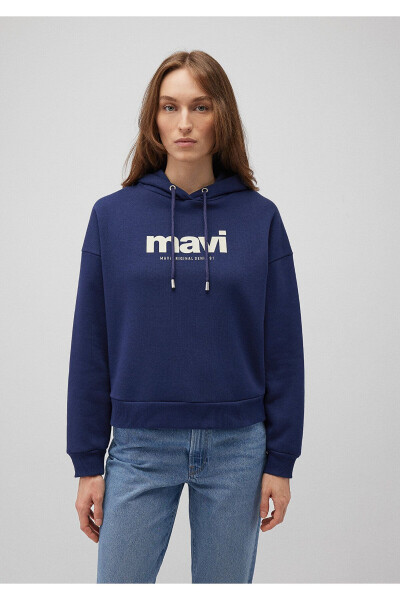 Logo Printed Hooded Navy Sweatshirt 168334-70488 - 21