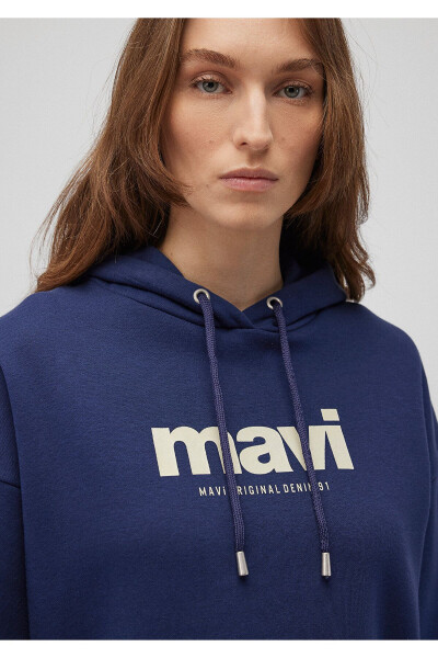 Logo Printed Hooded Navy Sweatshirt 168334-70488 - 23