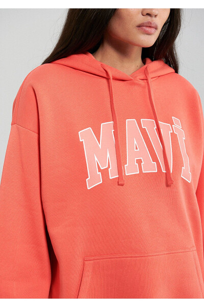 Logo Printed Hooded Orange Sweatshirt 1600361-71107 - 24