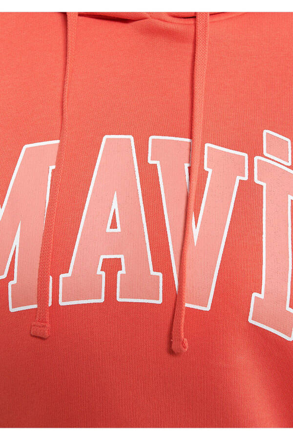 Logo Printed Hooded Orange Sweatshirt 1600361-71107 - 25