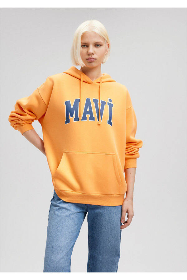 Logo Printed Hooded Orange Sweatshirt 1600361-71407 - 19