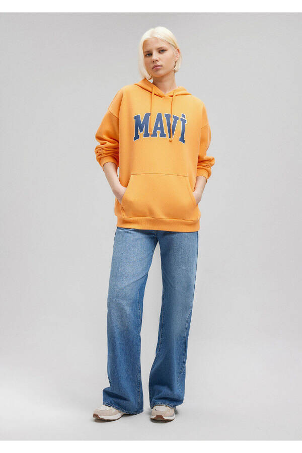 Logo Printed Hooded Orange Sweatshirt 1600361-71407 - 20