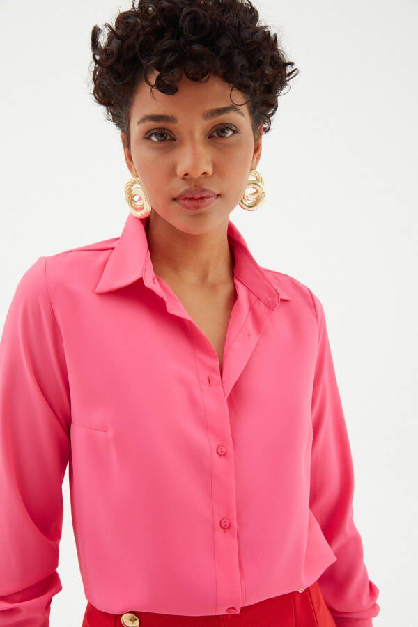 Long Back Shirt - Fuchsia - 2