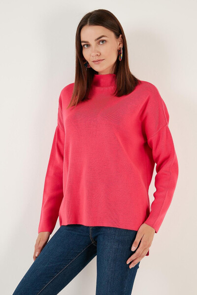 Long Back Stand Collar Slim Knit Sweater 4615002 - 8