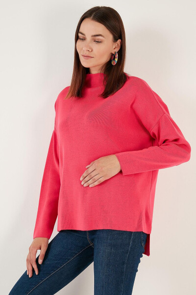 Long Back Stand Collar Slim Knit Sweater 4615002 - 10