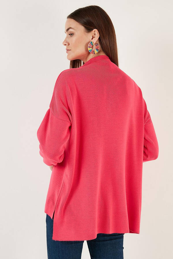 Long Back Stand Collar Slim Knit Sweater 4615002 - 11