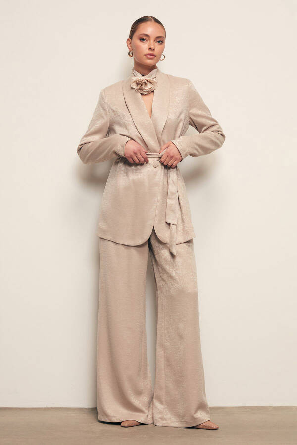 Long Belted Coat - BEIGE - 2