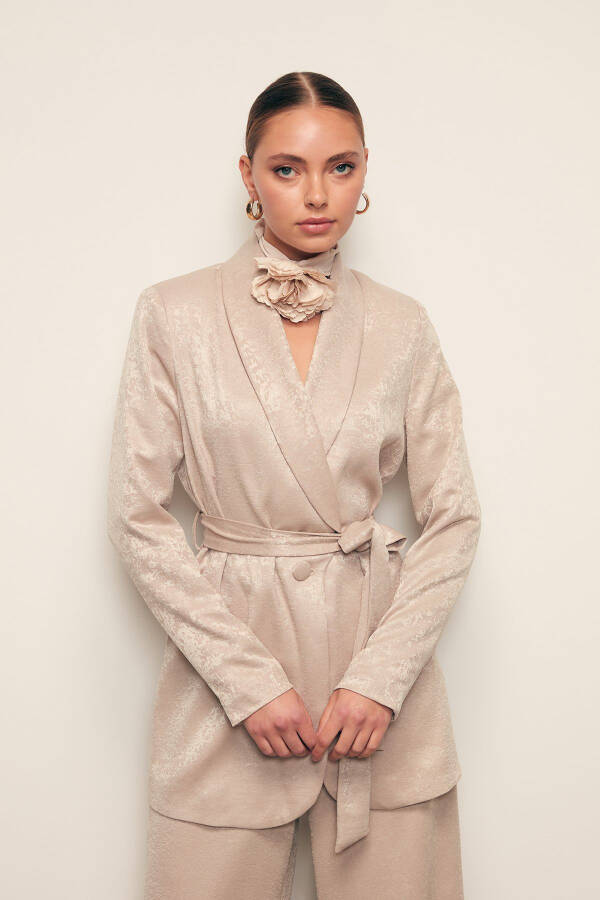 Long Belted Coat - BEIGE - 3