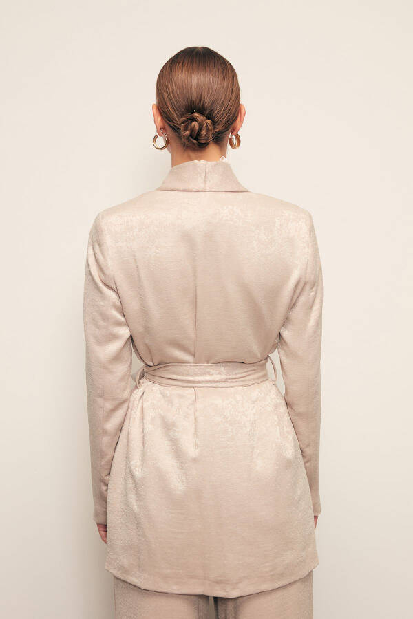 Long Belted Coat - BEIGE - 5