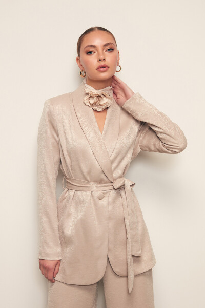 Long Belted Coat - BEIGE - 9