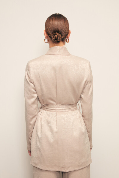 Long Belted Coat - BEIGE - 10