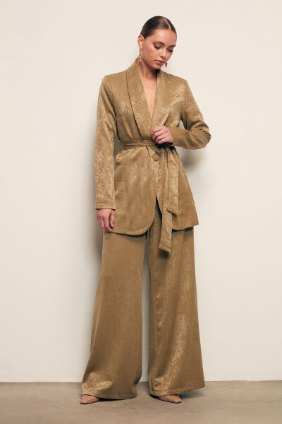 Long Belted Jacket - KHAKI - 2