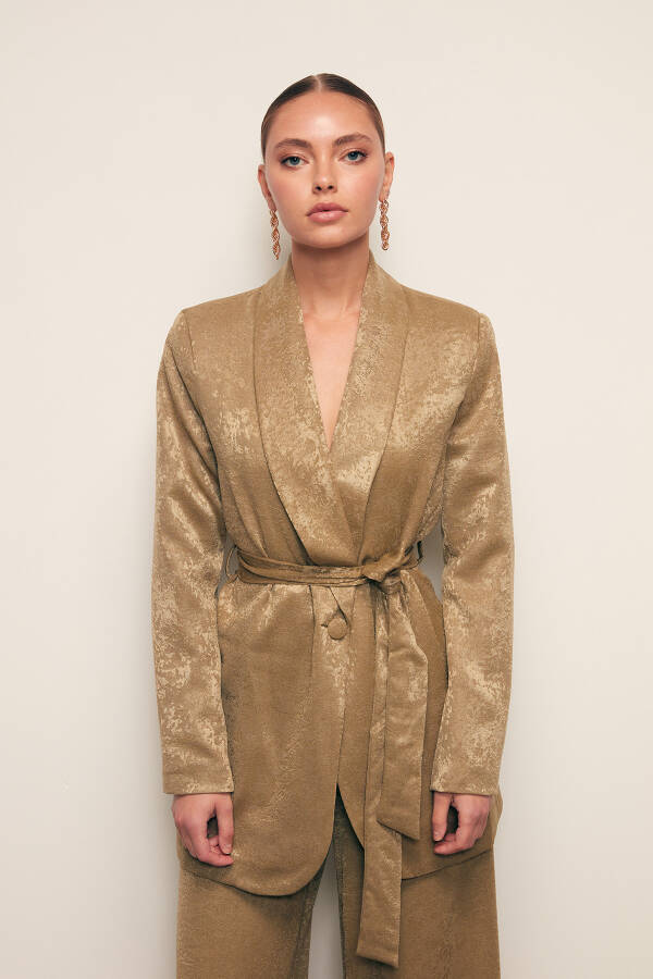 Long Belted Jacket - KHAKI - 7