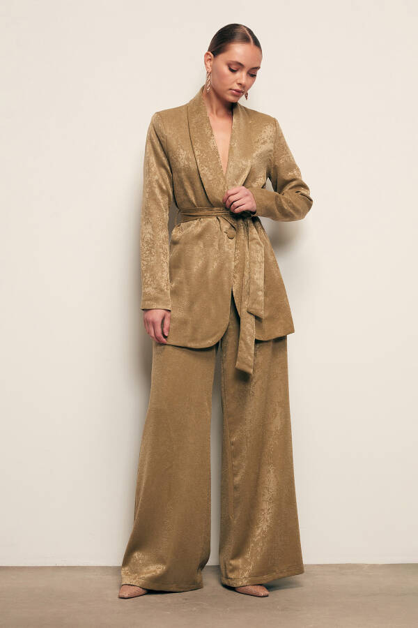 Long Belted Jacket - KHAKI - 8